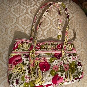 Vera Bradley Pink and Green Floral Shoulder Bag